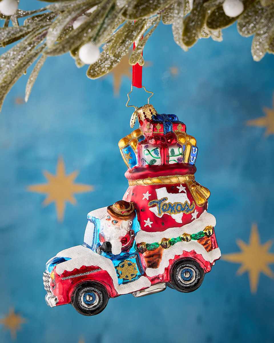 Lone Star Santa Cruiser Christmas Ornament